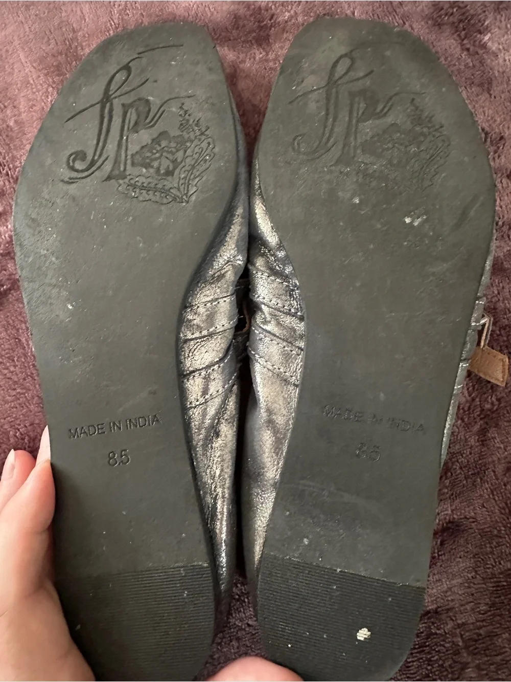 Free People Ballet Style Flats Pewter Sz 8.5 - Picture 5 of 5
